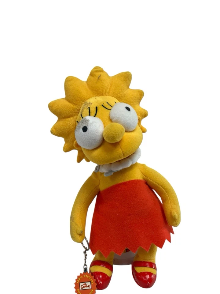 "Muñeca suave Lisa de Los Simpson 9"" de Applause 2003 mercancía 100 % oficial usada en excelente estado con soporte" Foto 4 de 4