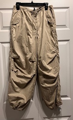 H&M Divided Khaki Cargo Pants Drawstring Baggy Loose Size S