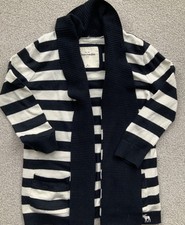 Abercrombie Kids Girls Size XL Cardigan Open Front Striped Navy White