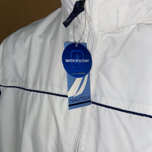 New Nautica Windbreaker Jacket Medium Whitehood Water Resistant E39 - Picture 3 of 12