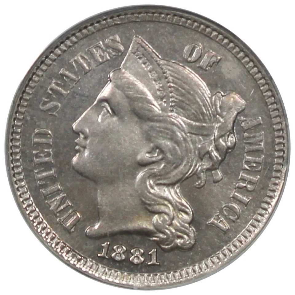 1881 Proof Three Cent PCGS PR63 OGH OLD GREEN HOLDER - Image 2 of 4