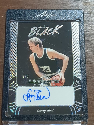 2026 Leaf Ultimate Sports Larry Bird Auto Back In Black 2/5