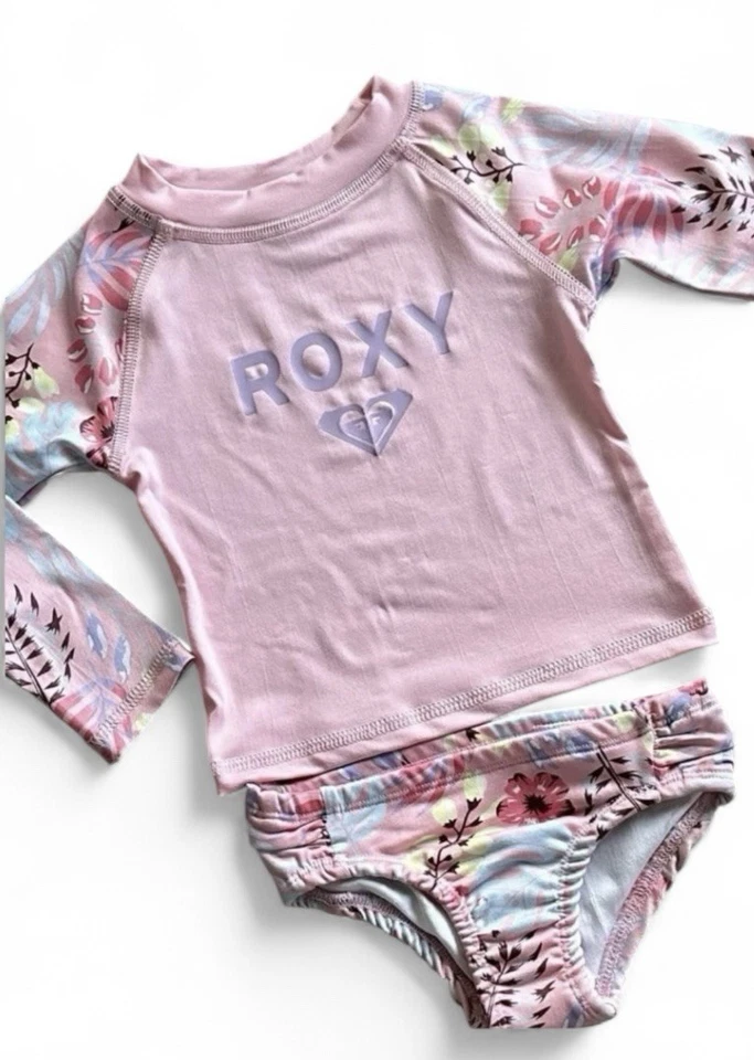 NUEVO CON ETIQUETAS CONJUNTO DE NATACIÓN ROXY 2 PIEZAS NIÑAS 18 MESES UPF 50 Foto 2 de 2