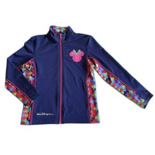 Girls Minnie Mouse Track Jacket Disney World Parks Rainbow Dot Zip Sz Small 6/7