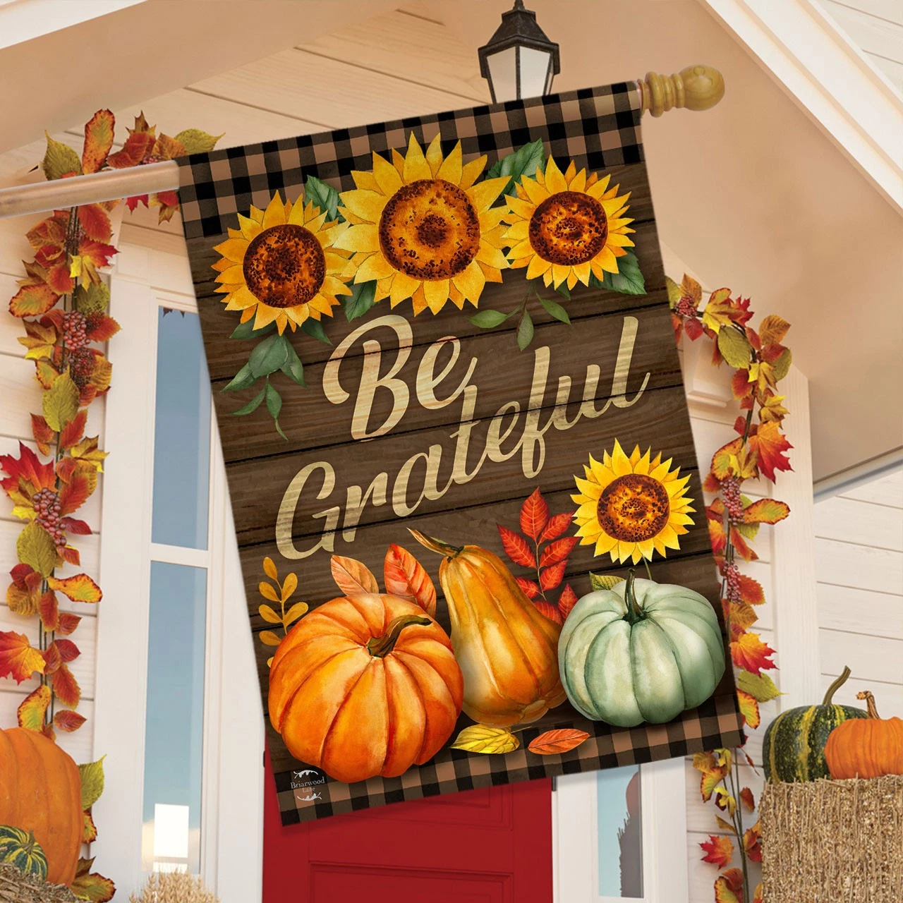 Briarwood Lane Be Grateful Fall Double-Sided House Flag