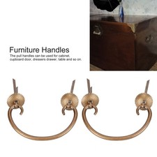 2 Set Antique Copper Drawer Pulls Retro Chinese Style Cabinet Handles