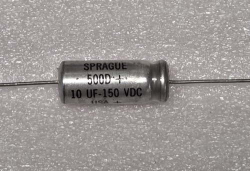 5 pcs  Sprague 500D+ - 10uF  150V  Capacitor -Axial Aluminum Electrolytic NOS - Picture 1 of 2