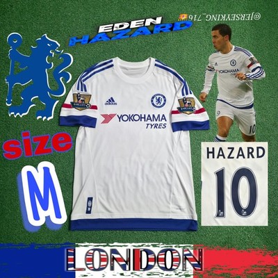 Adidas Chelsea FC Eden Hazard#10 2015/16 Away Jersey With Gold EPL