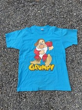 Vintage 90’s Disney Grumpy Seven Dwarves Snow White Men’s Shirt Blue Size XL