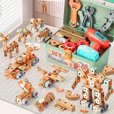 Kids Tool Set W/ Drill 148Pcs Toddler Tool Set W/ Toolbox STEM Montessori Toys 3