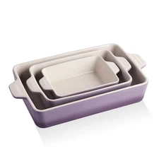 Sweejar Ceramic Bakeware Set, Rectangular Baking Dish, Lasagna Pans for Oven