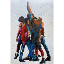 ORIGINAL Abstract Impasto Pearl Jam Ten Album Cover Painting Music Wall Art 18"