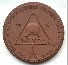 GERMANY BRANDENBURG PORCELAIN 10 MARK 1921 - NOTGELD