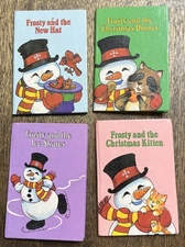 Vintage Lot 4 Christmas Frosty Snowman Mini Books Little Simon Schuster 1987 4”