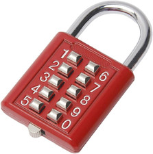 5-Digit Fixed Combination Padlock Zinc Alloy Push Button Lock Pre-Set Random