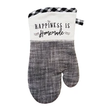 Kay Dee Designs Oven Mitt Kitchen Happiness Homemade Check Tweed Black NWT NEW