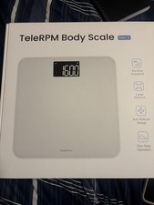 TeleRPM Gen 2 Digital Body Scale Glass Large Platform Anti-Rollover White Modern
