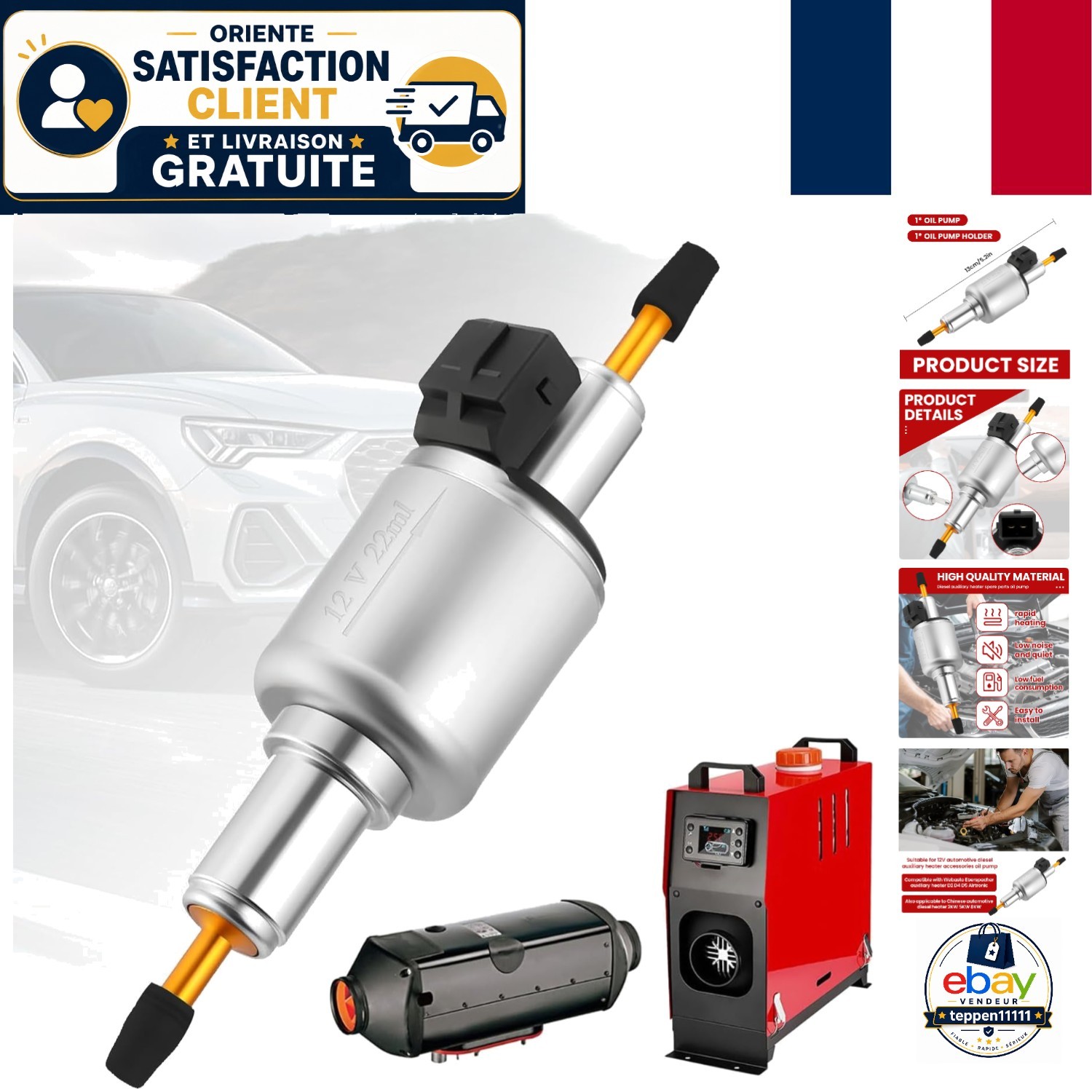 Pompe à carburant 12V universelle pour chauffage stationnaire de camion évitant les pannes hiver