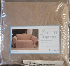 Sure Fit Faux Suede One Piece Loveseat Slipcover 