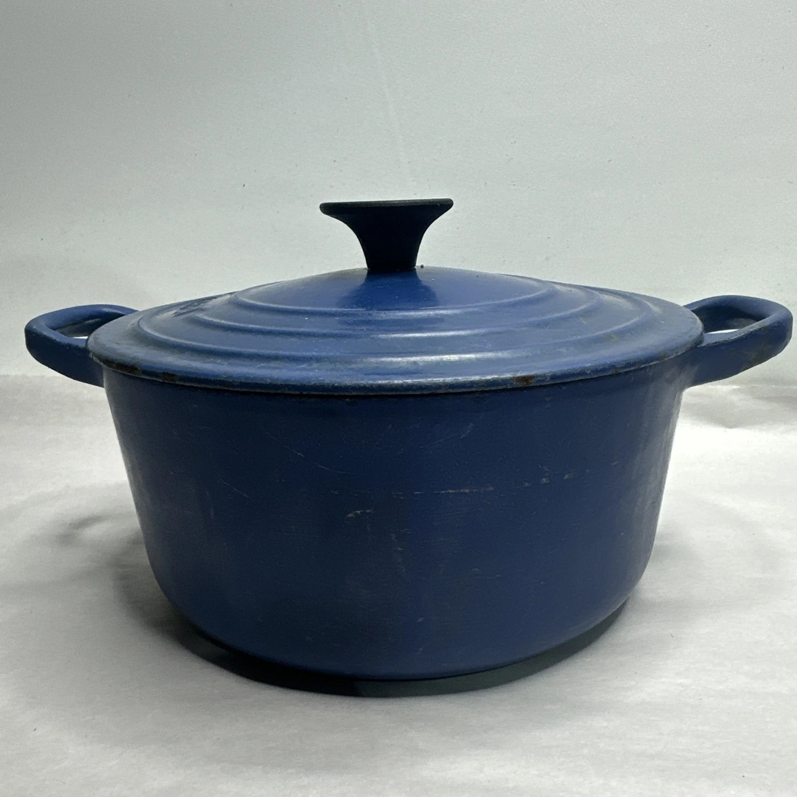 Le Creuset Blue Enamel Dutch Oven 2 Qt Cast Iron 18 Vintage France