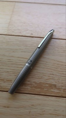 Pilot Myu Stripe Fountain Pen Silver F Nib Stainless Steel Japan Vintage