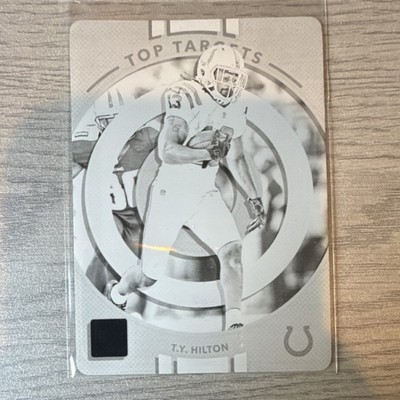 Panini 2017 Donruss T.Y. Hilton Colts Top Targets Black Plate 1/1 Football Card