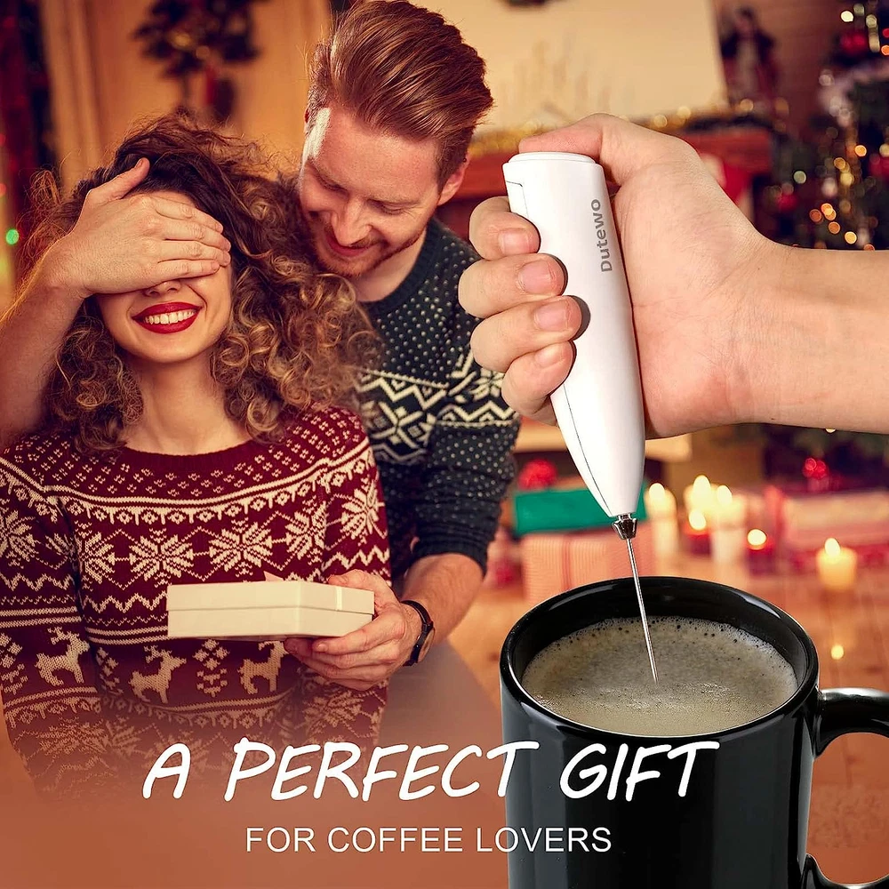 Milk Frother Handheld Coffee for Mixer Black Electric Mini Drink Whisk Blender!