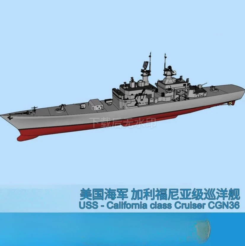 1/700/1250 USS Navy California-class Cruiser Model White resin Kit-3D Printed