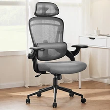 Ergonomic High-back Office Chair, Adjustable Seat Height and Back Pillow Height