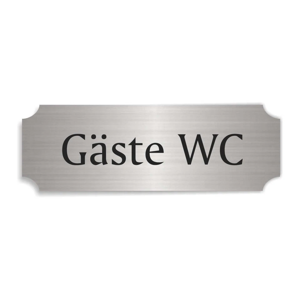Hinweis Schild GÄSTE WC silber Türschild Besucher Gast Toilette selbstklebend - Bild 1 von 1
