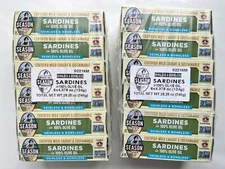 12x Season Wild Caught Sardines Boneless Skinless in 100% Pure Olive Oil 4.38oz
