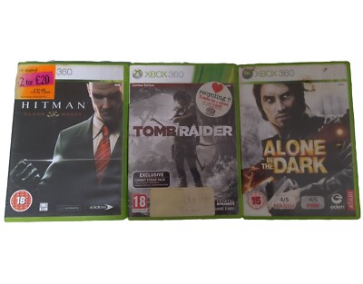 Xbox 360 Game Bundle Hitman Blood Money Tomb Raider Alone