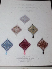 Kreinik Metallic Thread golden munchkins ornaments Leaflet Kathy Holickey 1993