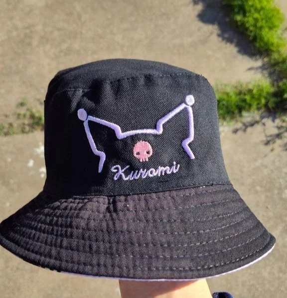 Hello Kitty Kuromi Bucket Hat Reversible Design Purple and Black - Image 2 of 3