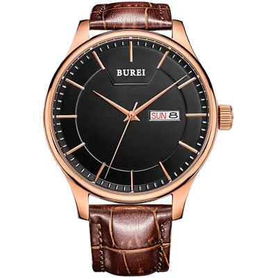 BUREI Watch Men Simple Waterproof Analog Watch 13001 Rose Gold