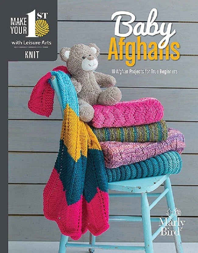 Knit Pattern Book BABY AFGHANS 10 Beginner Designs Make Your