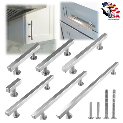 #ad Brushed Nickel Modern Cabinet Handles Bar Pulls Kitchen Hardware Stainless Steel $160.30