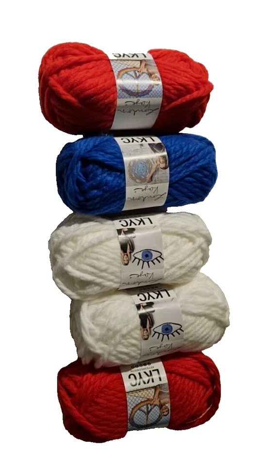 New London K aye Americans Theme Crochet Yarn Pack - Red, White & Blue - Image 3 of 4