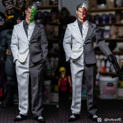 New MTOYS Batman Two Face Cartoon Ver. 1/6 Action Figure Double Head Model Toy