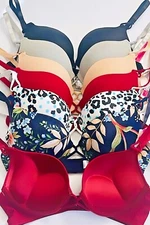 1-6 Bras Women Power Push up Max Extreme Lift Bra Add 2 Cup Size Bra 1290 34-38C