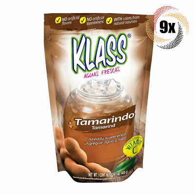 9x Packs Klass Tamarindo Sweetened Drink Mix | 14.1oz | No Artificial Flavors
