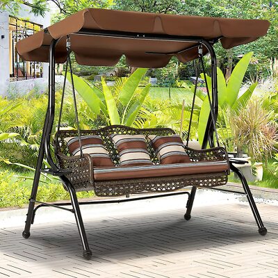 Bench Swing Patio Wooden Twin Size Porch Swing Daybed Frame