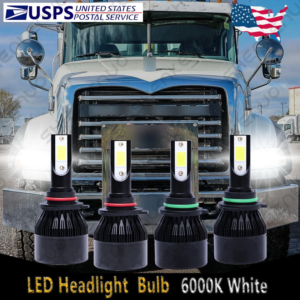 适用于 2008 - 2019 年 MACK CXU 卡车 CXU600 9005 9006 LED 车头灯灯泡 高/低光束 C9B — 第 2/4 张图片