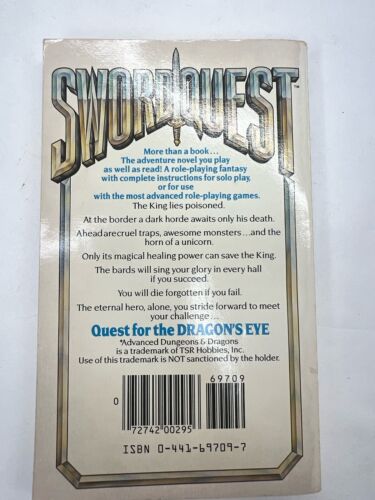 Swordquest Quest For The Dragons Eye 1985 Bill Fawcett Dungeons and Dragons - Foto 3 di 7