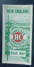 1950 New England road map Sinclair gas oil city inserts