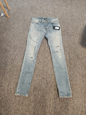 Saint Laurent Crash Denim Black chain Hedi Slimane New with Tag | eBay