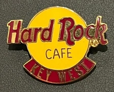 Hard Rock Cafe Key West - Yellow/Maroon HRC Logo Pin - HRC Clasp Back