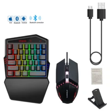 1Set Bluetooth Wireless Game Keyboard Mouse Combo for Phone/Andriod/ iOS/ PC