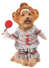 Pennywise Clown It Movie Scary Fancy Dress Up Halloween Dog Cat Pet Costume