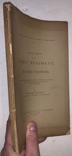 1884, 1st, HISTORY FIRST REGIMENT DELAWARE VOLUNTEERS, AMERICAN CIVIL WAR - Picture 2 of 6